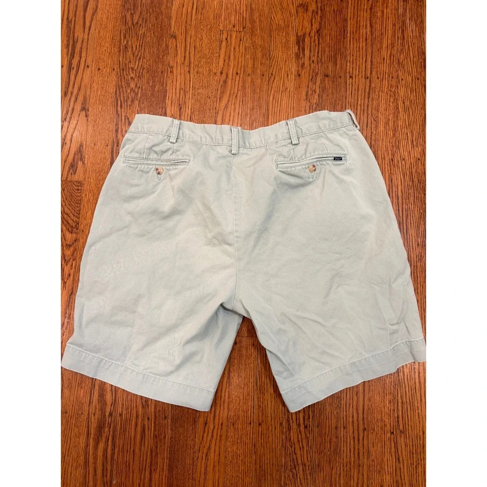 Polo Ralph Lauren Mens Chino Shorts Size 38 Light Green Cotton Twill Flat Front